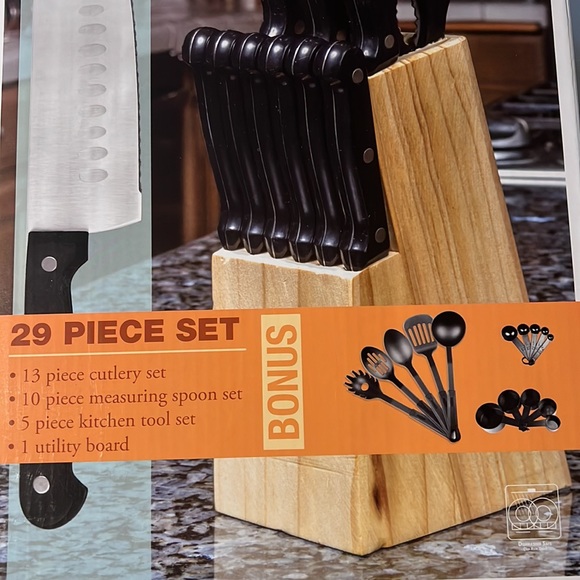 Lexi Home Santoku Knife 29 piece Set Bonus New - Picture 3 of 13